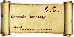 Ocsenás Dorottya névjegykártya